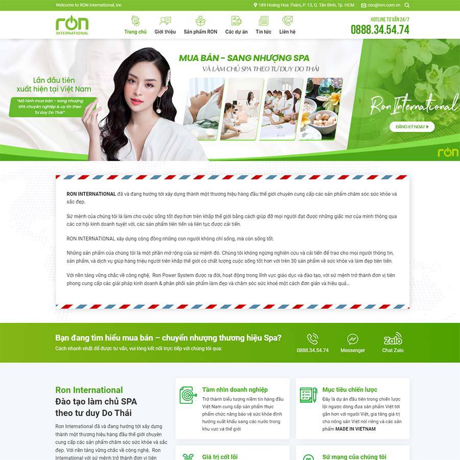 Mẫu Website Nhượng Quyền Spa - Cài Đặt Sẵn