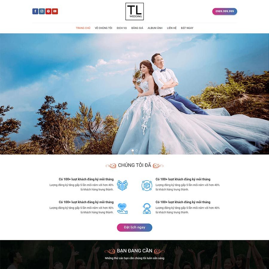 Mẫu Website Studio Chụp Ảnh Cưới 05 - Cài Đặt Sẵn