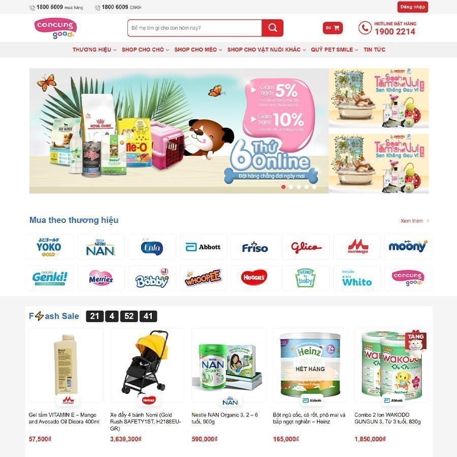 Mẫu Website Bán Tạp Hóa - Shop Online - Cài Đặt Sẵn
