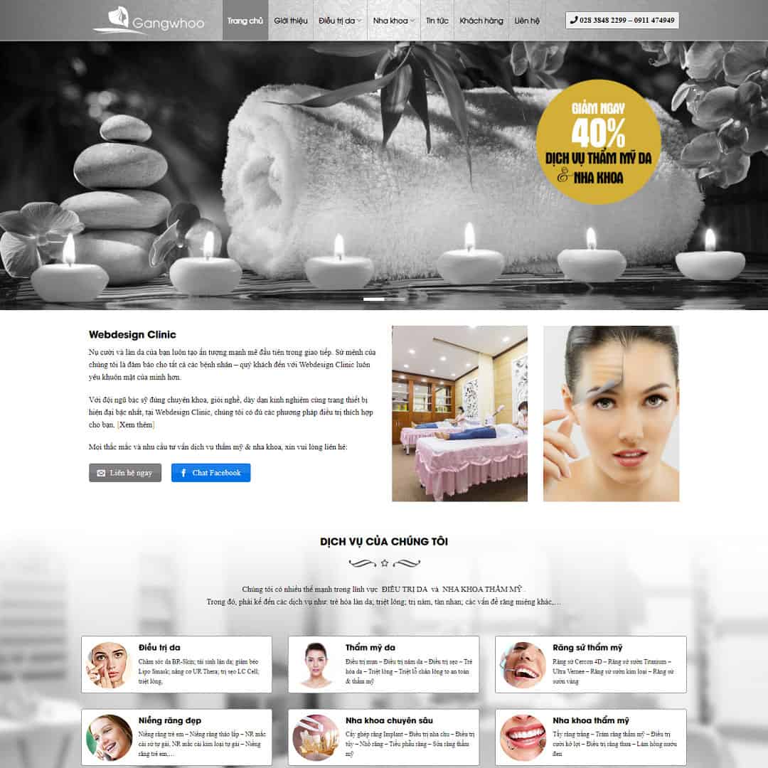 Mẫu Website Nha Khoa Thẩm Mỹ - Cài Đặt Sẵn