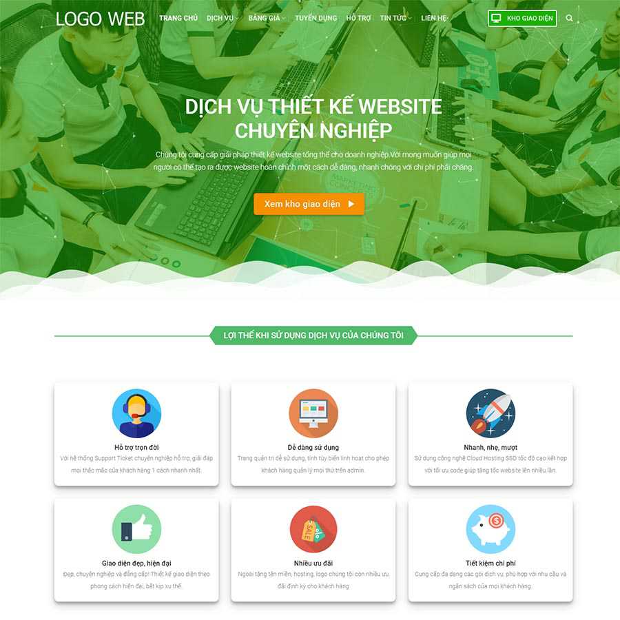 Mẫu Website Công Ty Thiết Kế Website 03 - Cài Đặt Sẵn