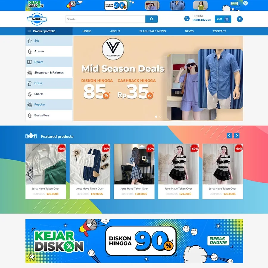Mẫu Website Thời Trang 10 - Shop Quần Áo - Thời Trang Trẻ - Shop Online - Cài Đặt Sẵn