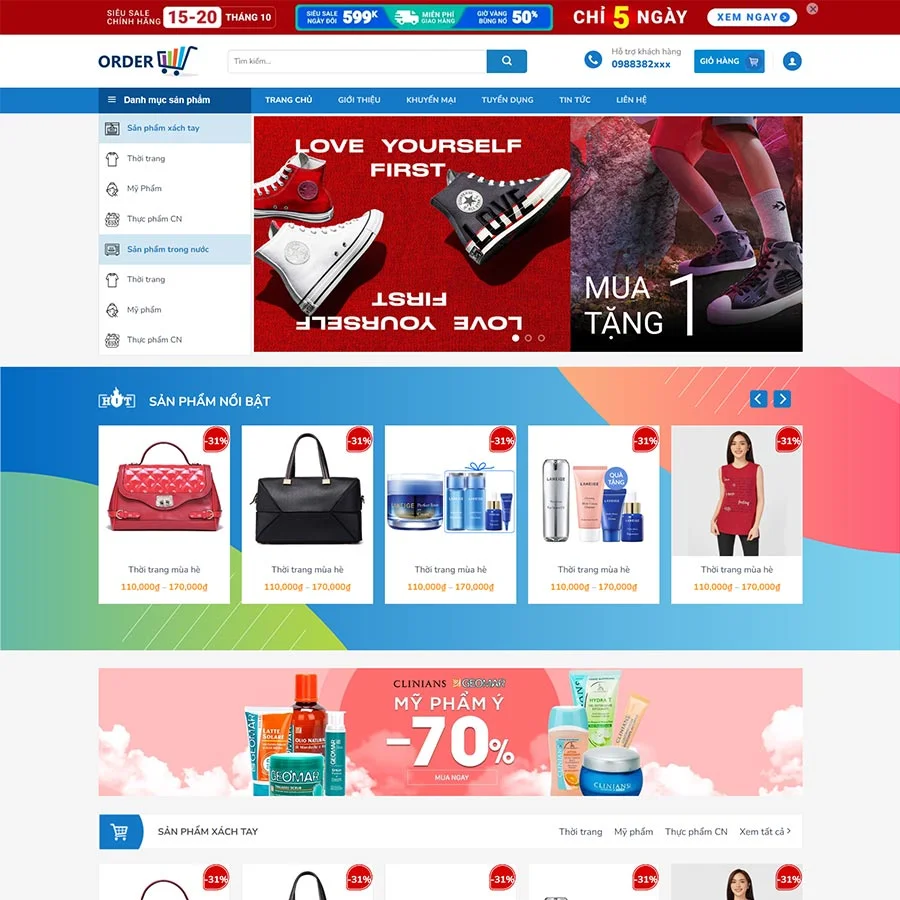 Mẫu Website Thời Trang 11 - Shop Quần Áo - Thời Trang Cao Cấp - Shop Online - Cài Đặt Sẵn