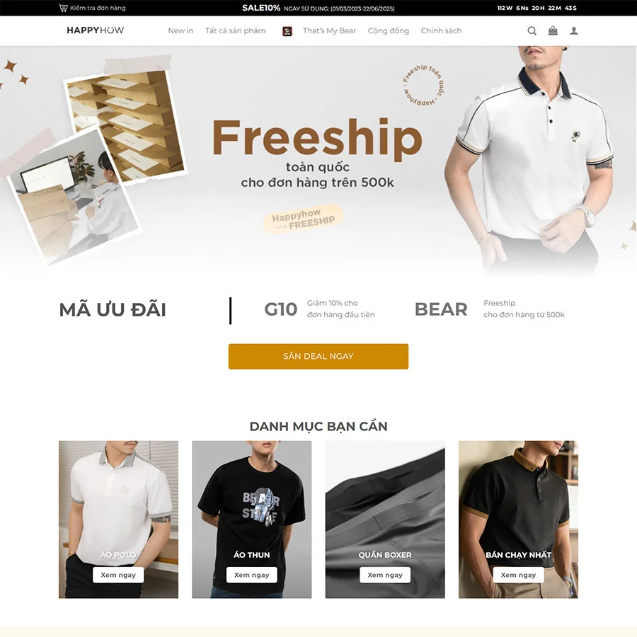 Mẫu Website Thời Trang 13 - Shop Quần Áo Nam Nữ - Phụ Kiện - Shop Online - Cài Đặt Sẵn