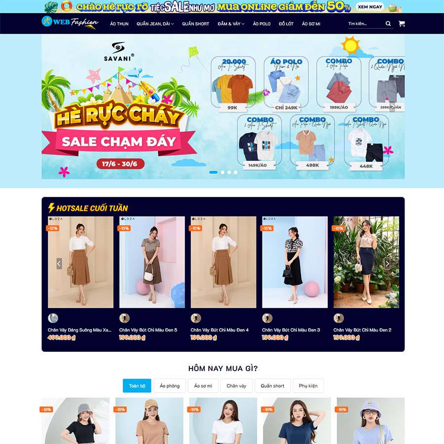Mẫu Website Thời Trang Cao Cấp 06 - Shop Online - Cài Đặt Sẵn