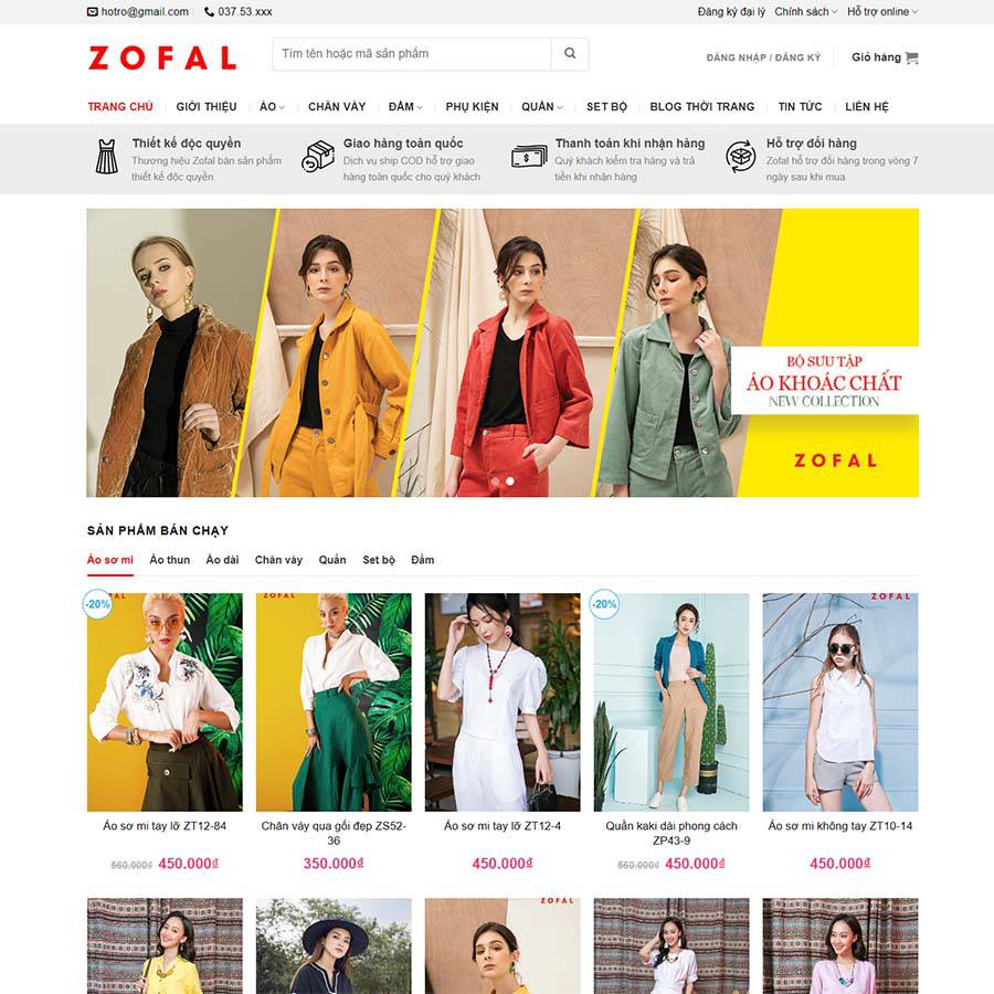 Mẫu Website Cửa Hàng Thời Trang 07 - Shop Online - Cài Đặt Sẵn