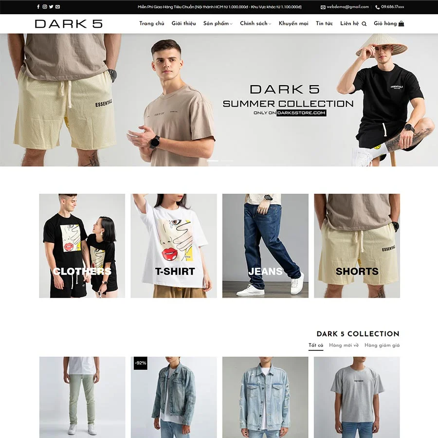 Mẫu Website Thời Trang 08 - Shop Quần Áo - Phụ Kiện - Shop Online - Cài Đặt Sẵn