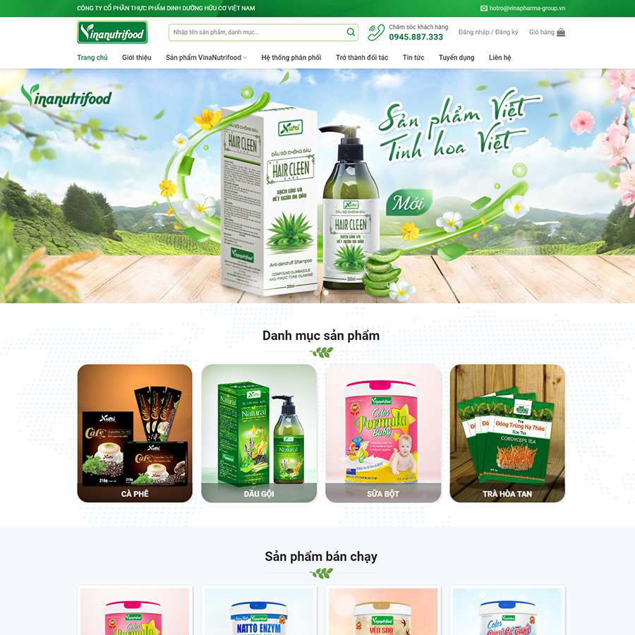 Mẫu Website Thực Phẩm Chức Năng 15 - Shop Online - Cài Đặt Sẵn