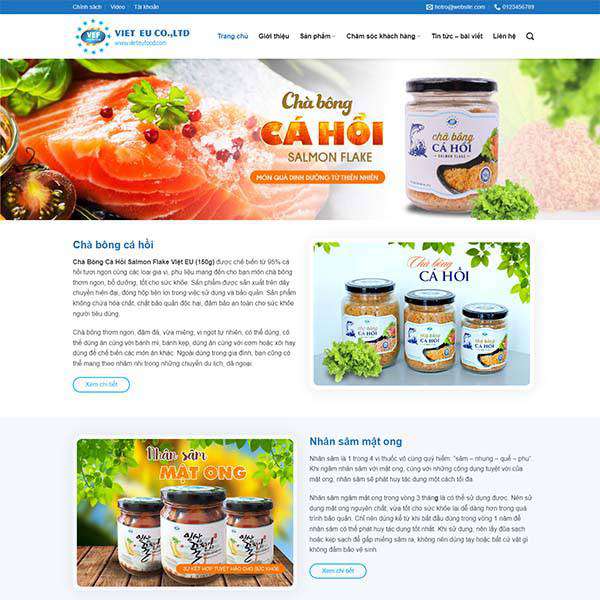 Mẫu Website Thực Phẩm 19 - Shop Online - Cài Đặt Sẵn