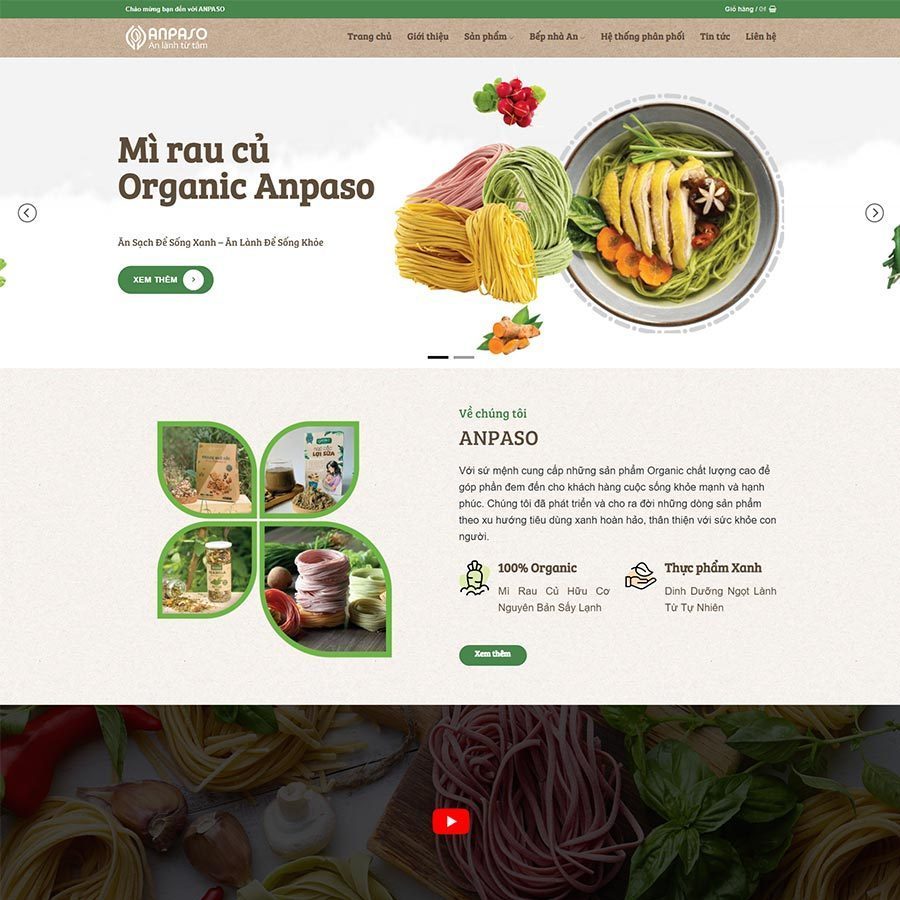 Mẫu Website Thực Phẩm Organic - Đặc Sản - Shop Online - Cài Đặt Sẵn