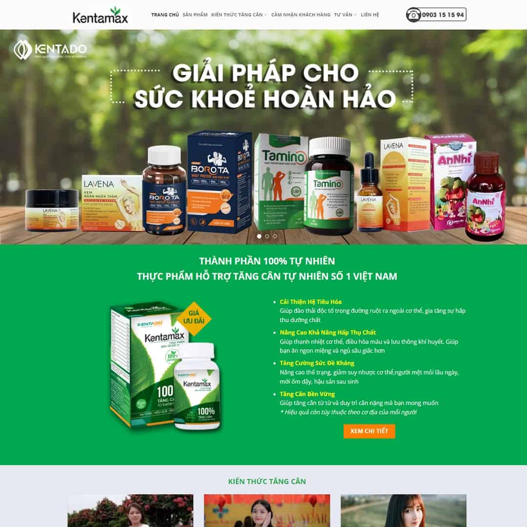 Mẫu Website Thực Phẩm Chức Năng 08 - Shop Online - Cài Đặt Sẵn