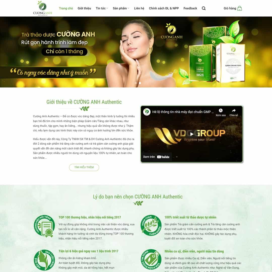 Mẫu Website Thực Phẩm Chức Năng 05 - Shop Online - Cài Đặt Sẵn