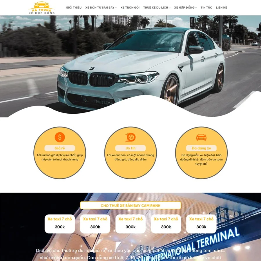 Mẫu Website Dịch Vụ Thuê Xe 06 - Cài Đặt Sẵn