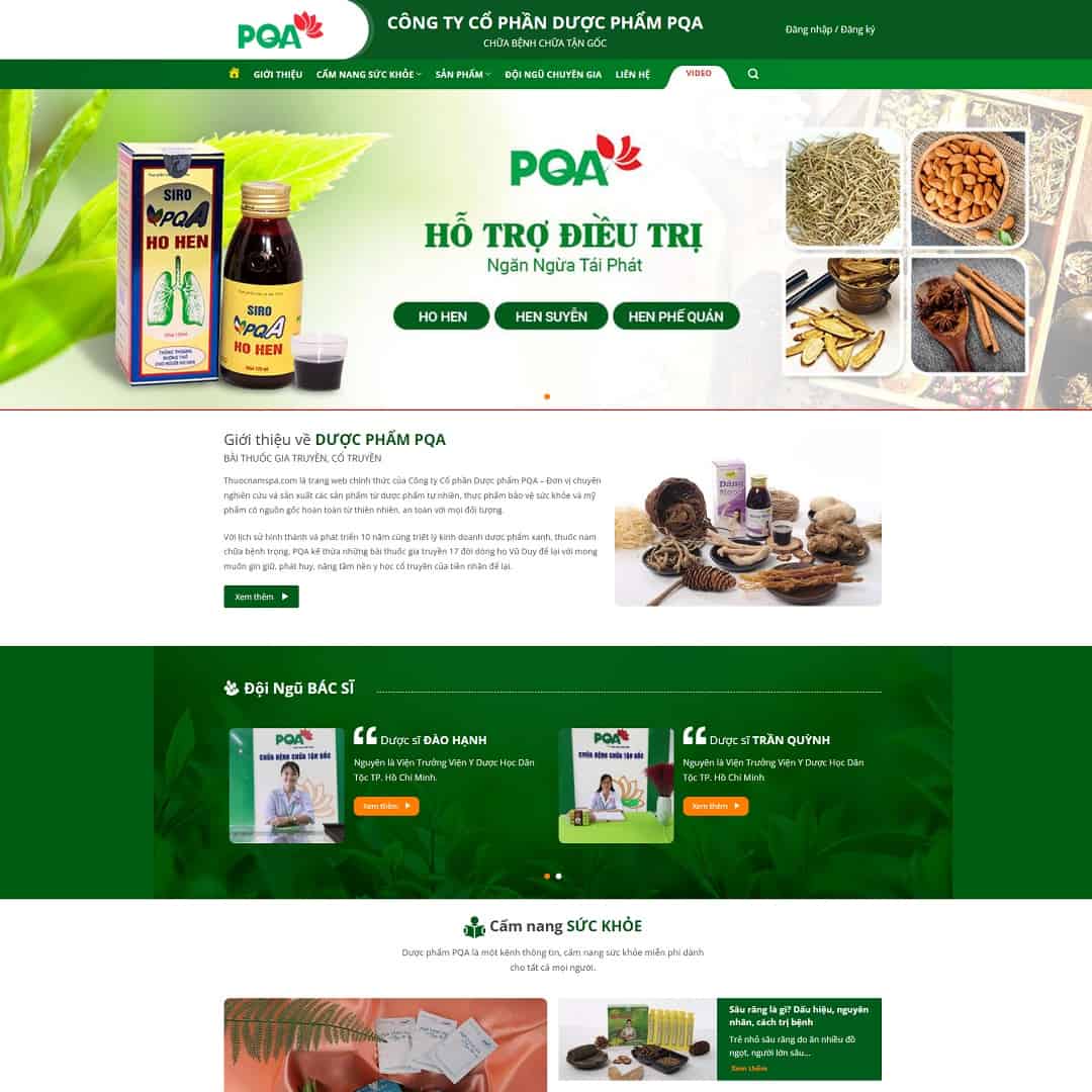 Mẫu Website Dược Phẩm Thuốc Nam - Nhà Thuốc - Shop Online - Cài Đặt Sẵn