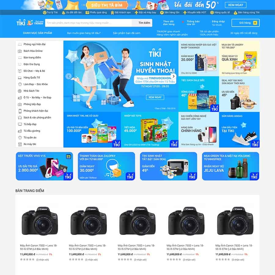 Mẫu Website Sàn Thương Mại Điện Tử - Shop Online Đa Ngành 02 - Cài Đặt Sẵn