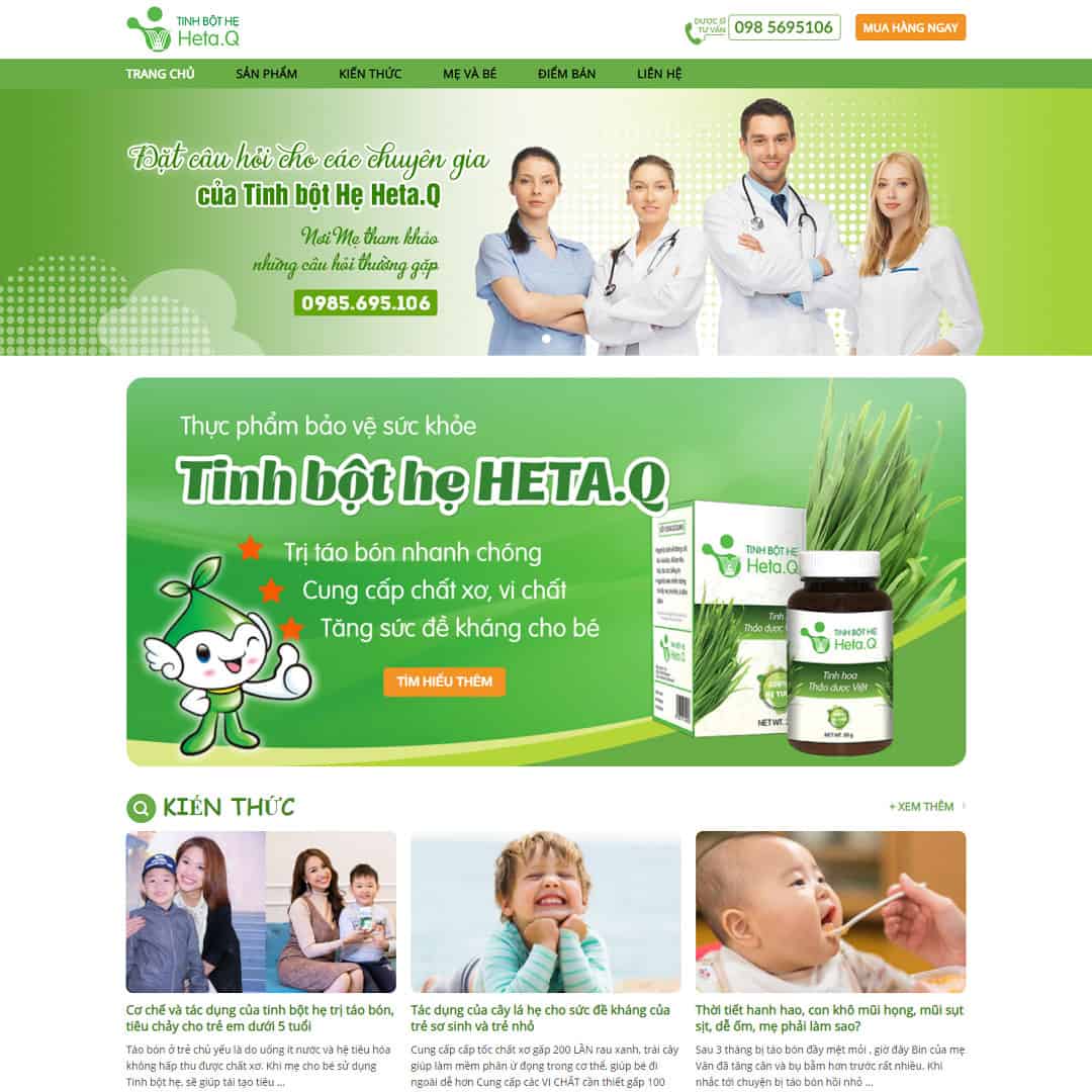 Mẫu Website Bán Sản Phẩm Thảo Dược Tự Nhiên - Shop Online - Cài Đặt Sẵn