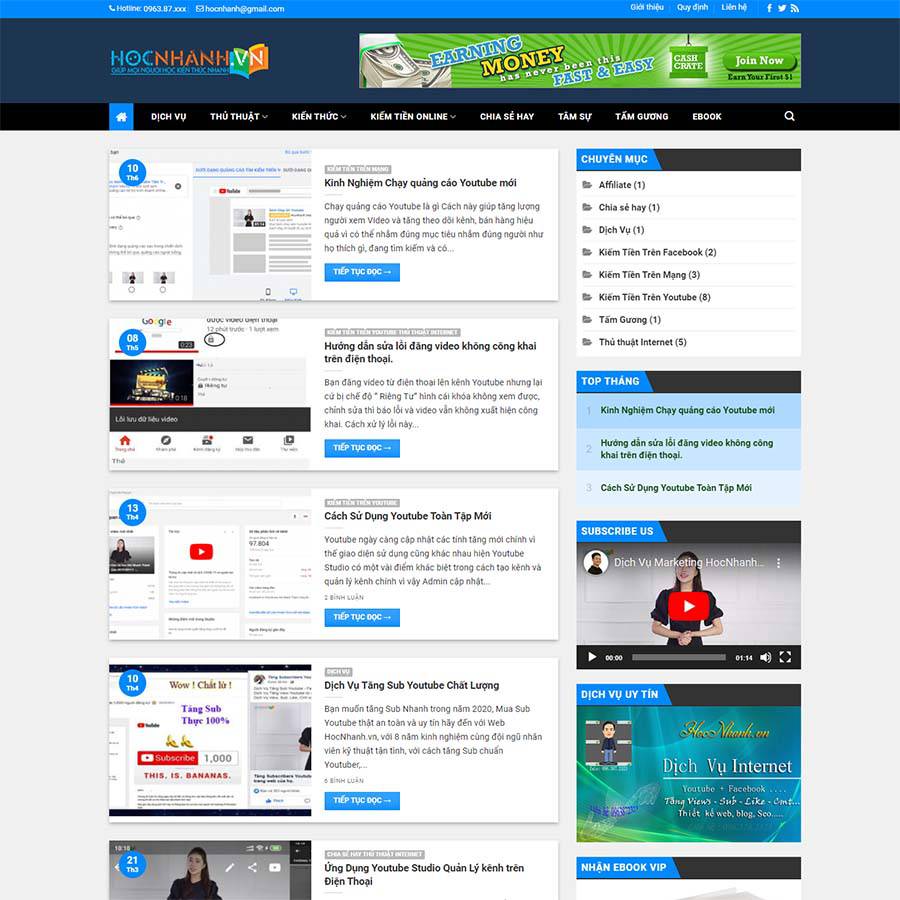 Mẫu Website Tin Tức 13 - Blog - Cài Đặt Sẵn