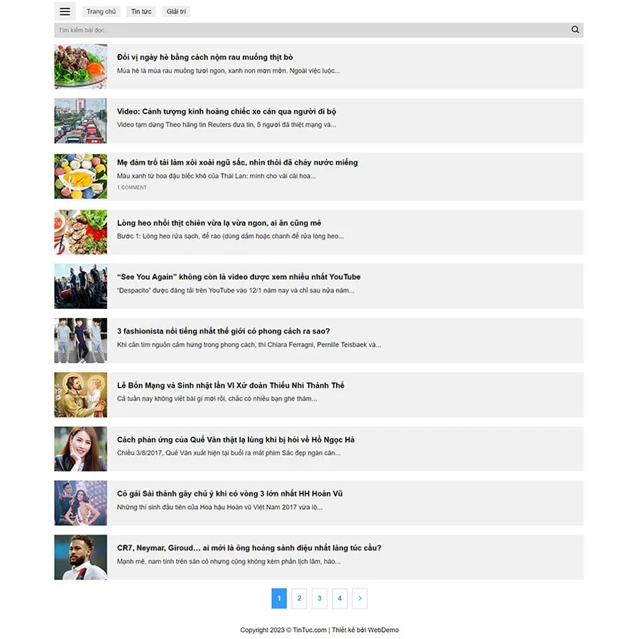 Mẫu Website Tin Tức 24 - Blog - Cài Đặt Sẵn