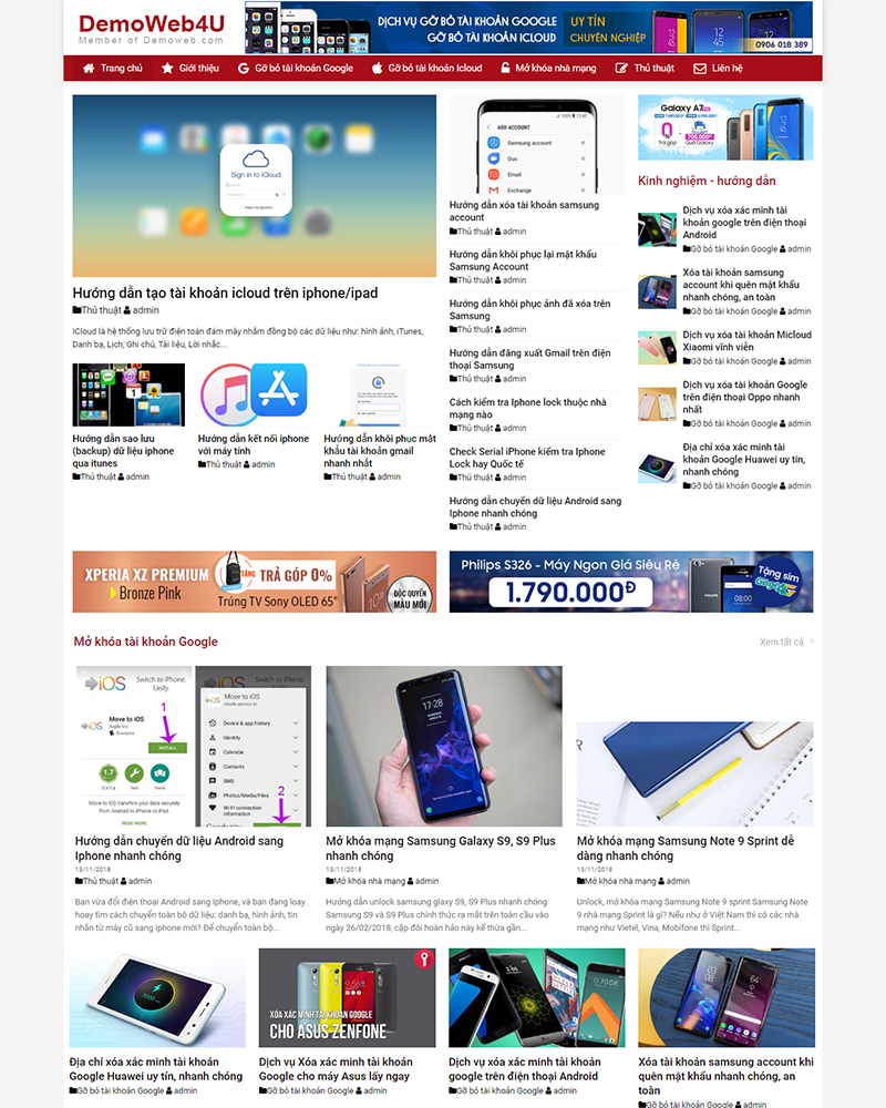 Mẫu Website Tin Tức 4 - Blog - Cài Đặt Sẵn