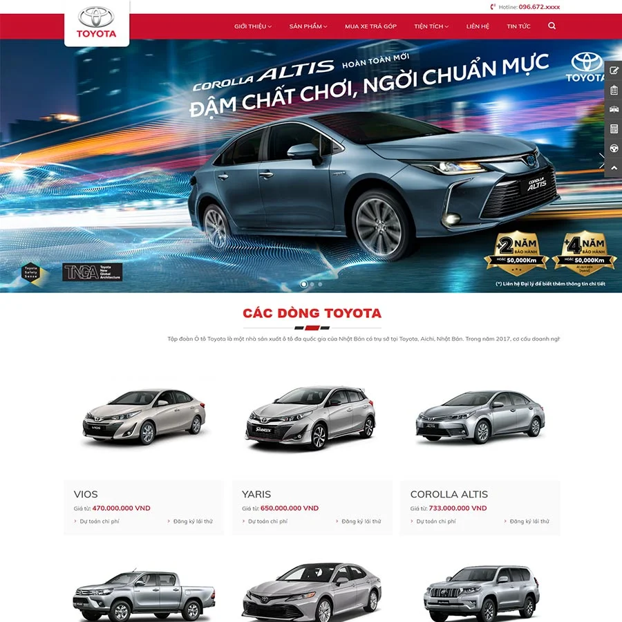 Mẫu Website Showroom Ô Tô 03 - Mua Bán Xe - Cài Đặt Sẵn