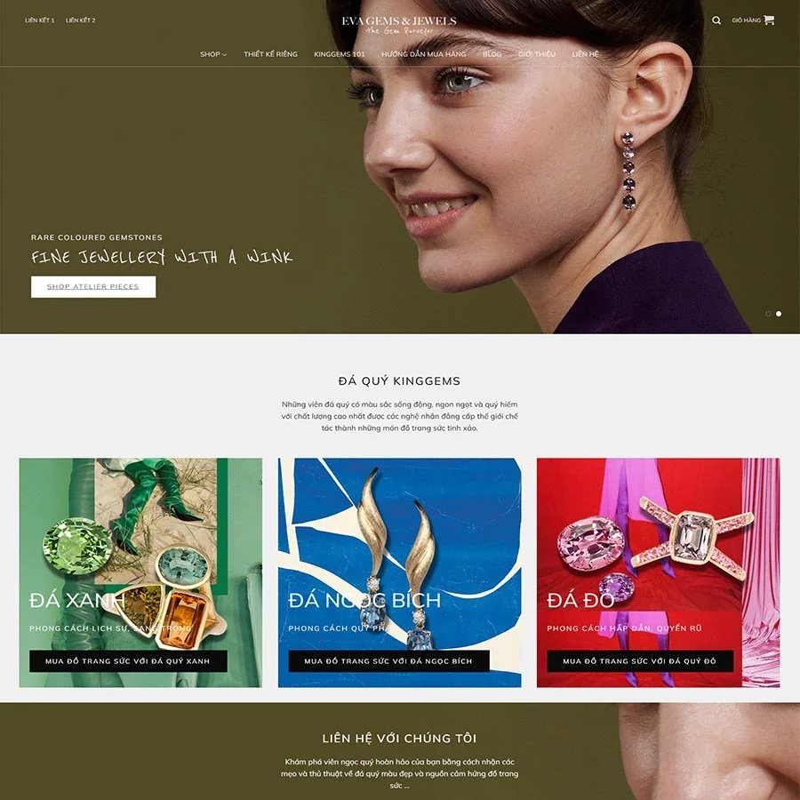 Mẫu Website Trang Sức 02 - Shop Online - Cài Đặt Sẵn
