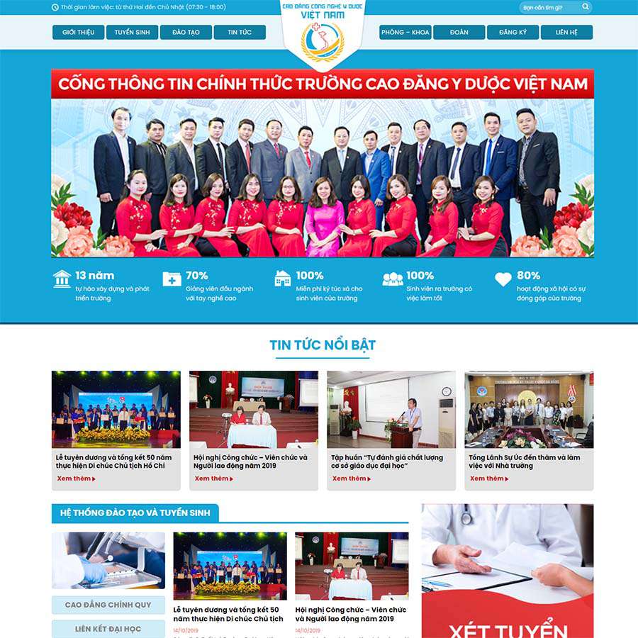 Mẫu Website Giới Thiệu Trường Học - Giáo Dục - Cài Đặt Sẵn