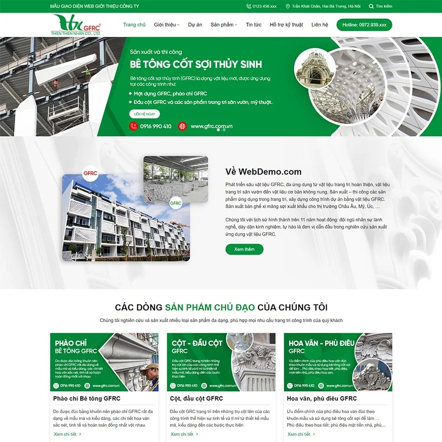 Mẫu Website Vật Liệu Trang Trí Xây Dựng - Shop Online - Cài Đặt Sẵn