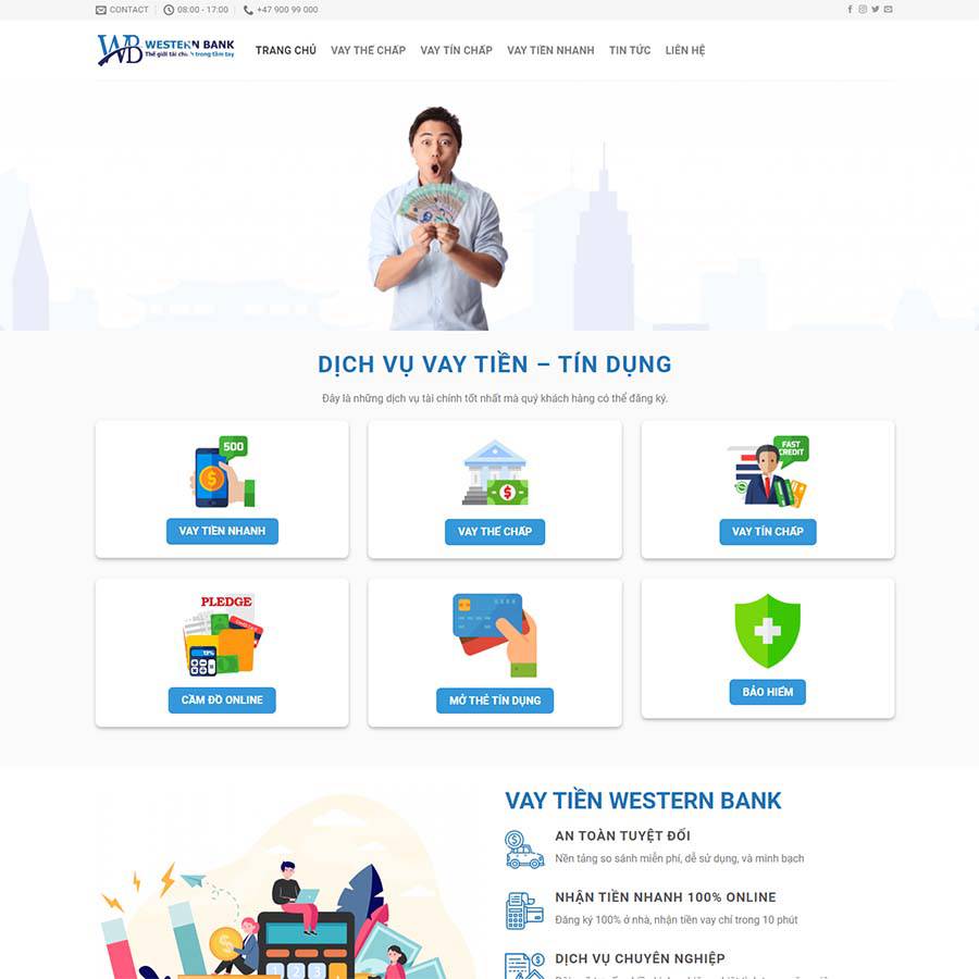 Mẫu Website Dịch Vụ Vay Tiền 02 - Cài Đặt Sẵn