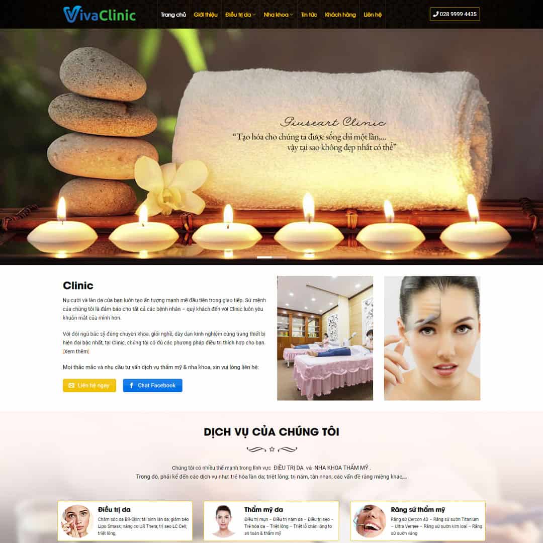 Mẫu Website Nha Khoa Thẩm Mỹ 02 - Phòng Khám - Cài Đặt Sẵn