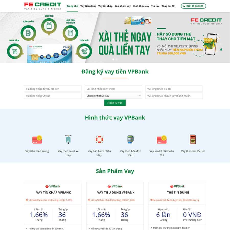 Mẫu Website Vay Vốn Tài Chính 02 - Dịch Vụ Tài Chính - Cài Đặt Sẵn