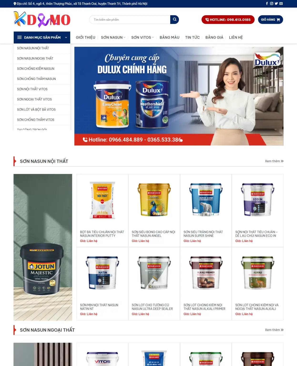Mẫu Website Sơn Nước - Shop Online - Cài Đặt Sẵn