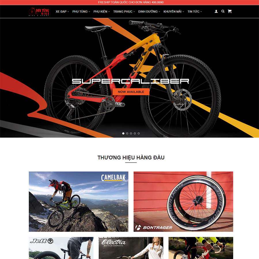 Mẫu Website Bán Phụ Kiện Xe Đạp - Shop Online - Cài Đặt Sẵn