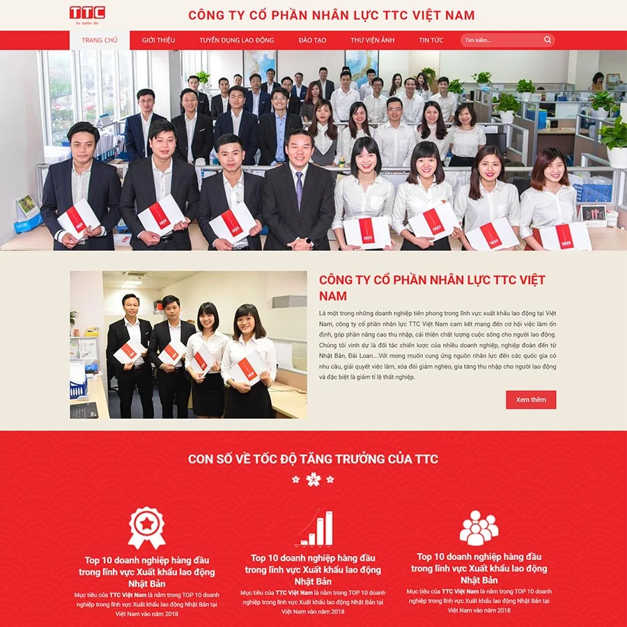 Mẫu Website Xuất Khẩu Lao Động 08 - Cài Đặt Sẵn