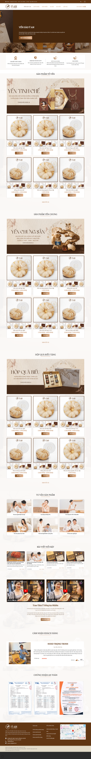 Mẫu Website Bán Yến Sào Đặc Sản - Shop Online - Cài Đặt Sẵn
