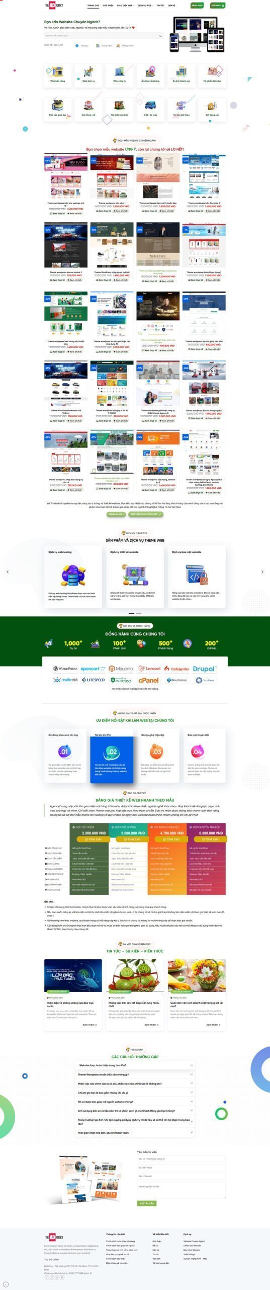 Mẫu Website Thiết Kế Web Domain Hosting - Digital Services - Cài Đặt Sẵn