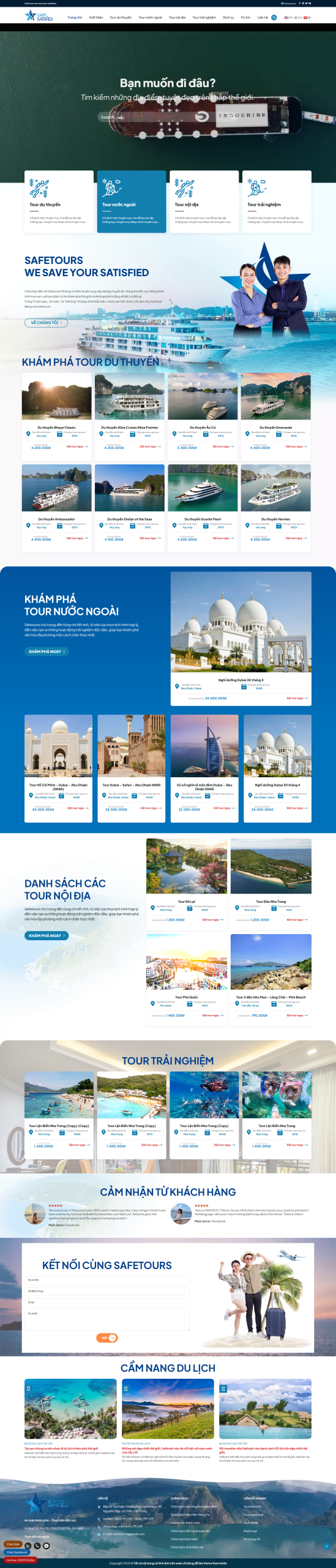 Mẫu Website Bán Tour Du Lịch VIP - Du Lịch Travel - Cài Đặt Sẵn