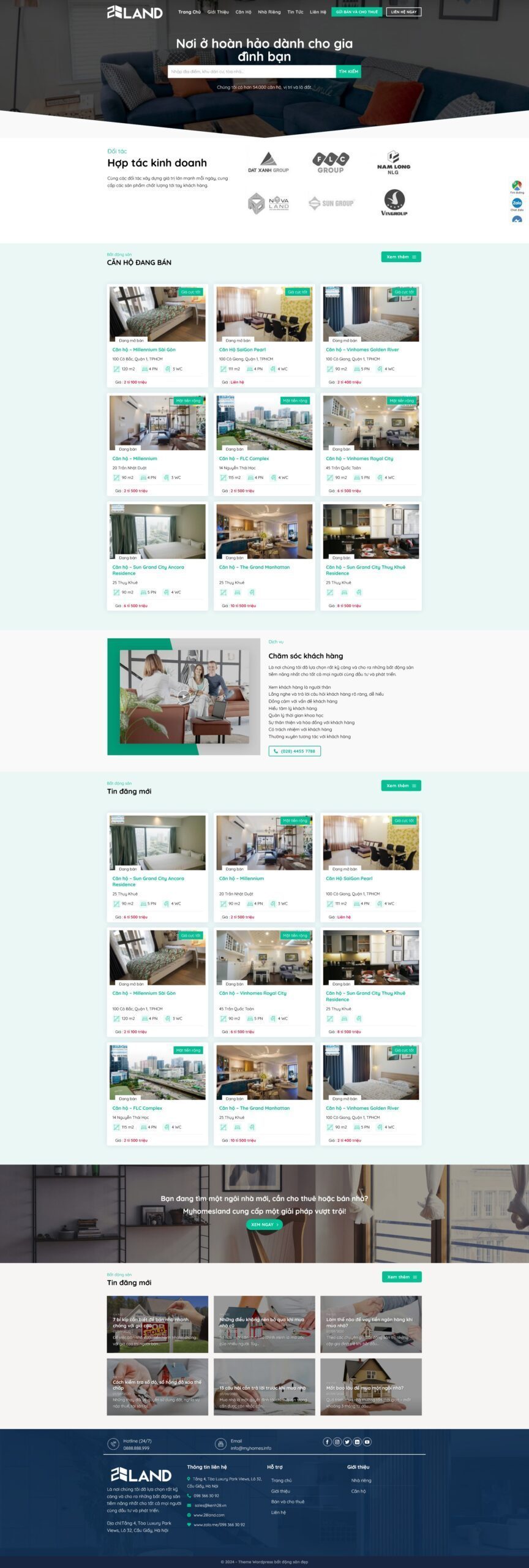 Mẫu Website Bất Động Sản 02 - Mua Bán - Cài Đặt Sẵn