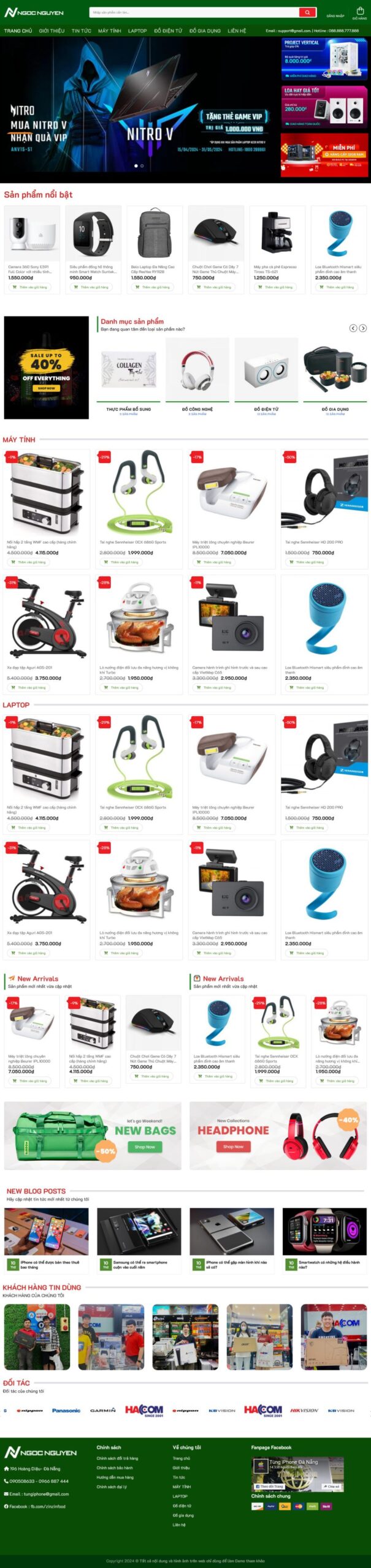 Mẫu Website Bán Đồ Công Nghệ 3 - Shop Online - Cài Đặt Sẵn