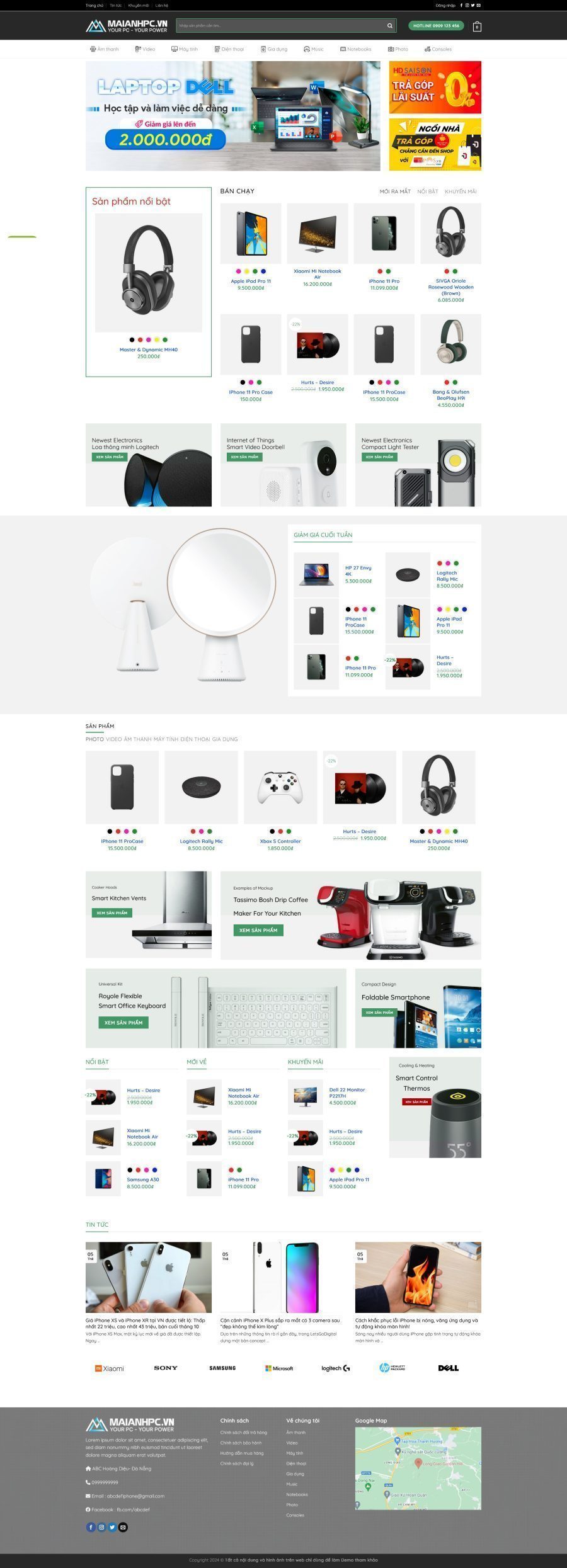 Mẫu Website Điện Máy Công Nghệ 4 - Shop Online - Cài Đặt Sẵn