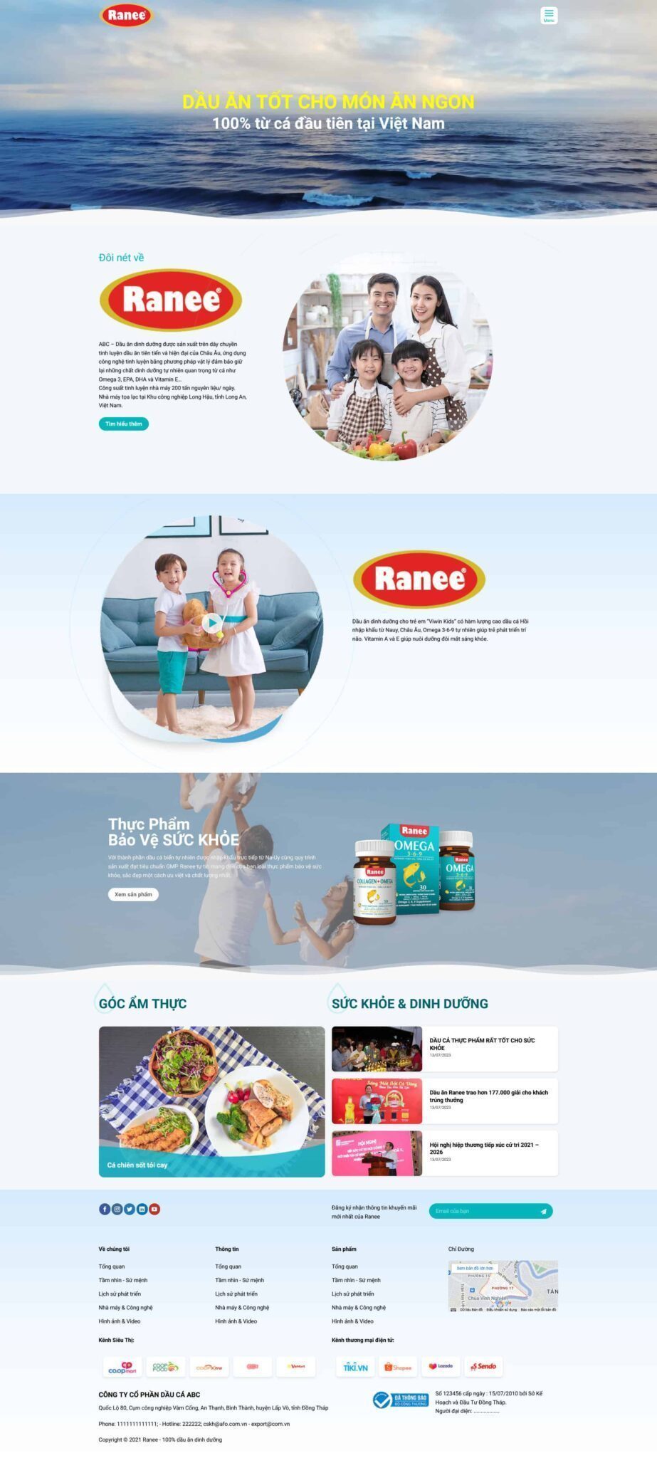 Mẫu Website Bán Dầu Ăn - Thực Phẩm - Cài Đặt Sẵn