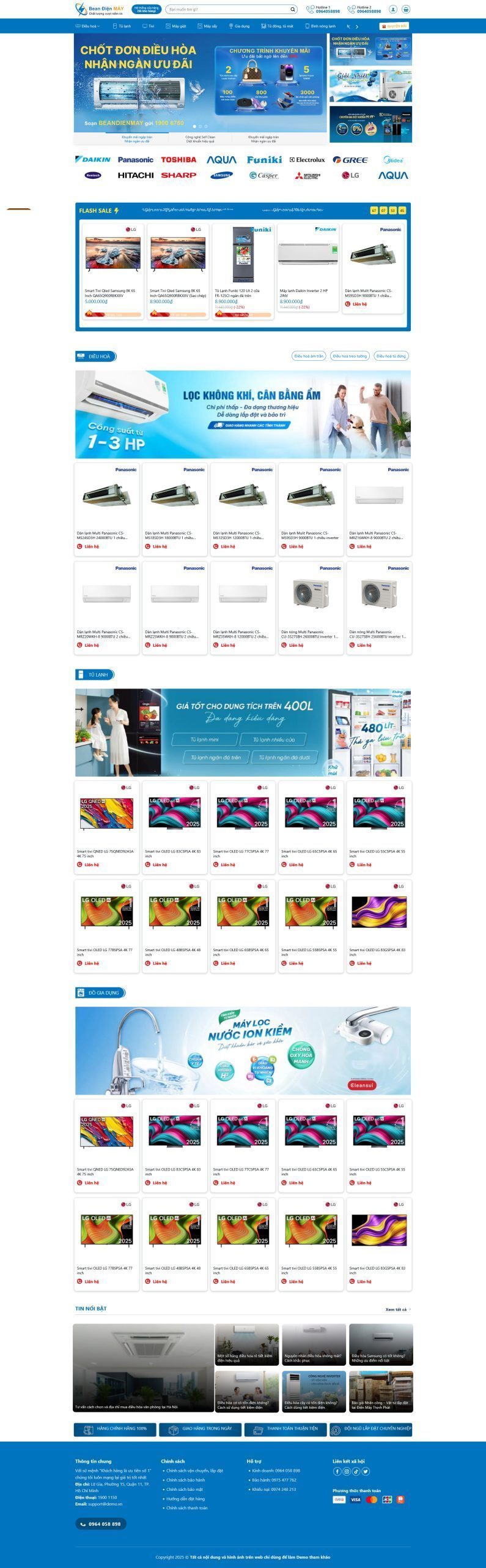 Mẫu Website Bán Điện Máy 9 - Shop Online - Cài Đặt Sẵn