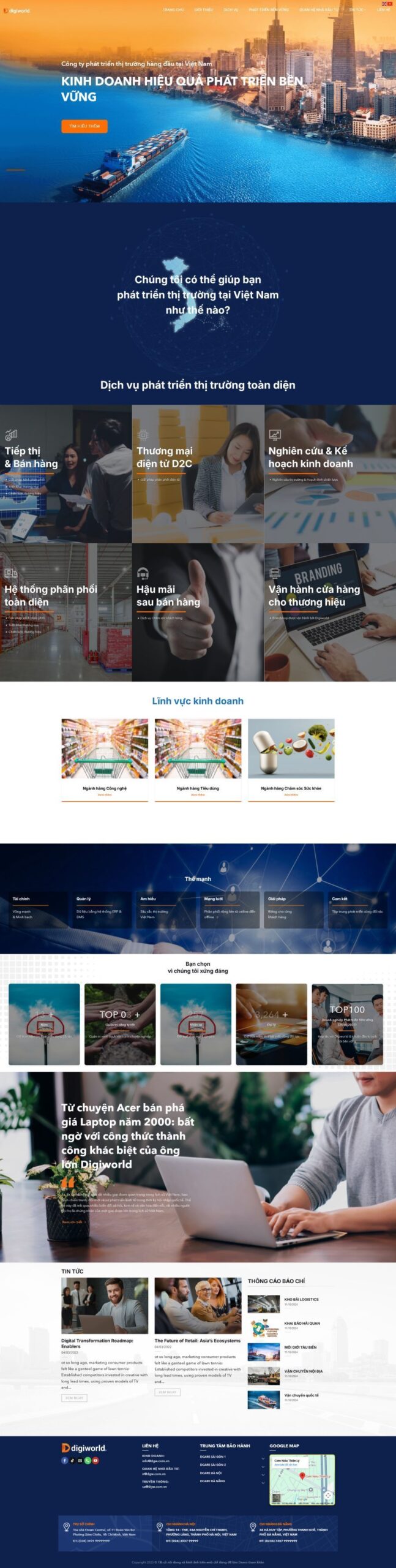 Mẫu Website Giới Thiệu Công Ty Công Nghệ - Doanh Nghiệp - Cài Đặt Sẵn