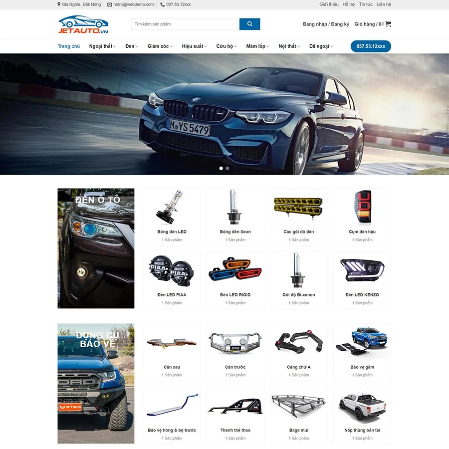 Mẫu Website Đồ Chơi Xe Hơi 02 - Shop Online - Cài Đặt Sẵn