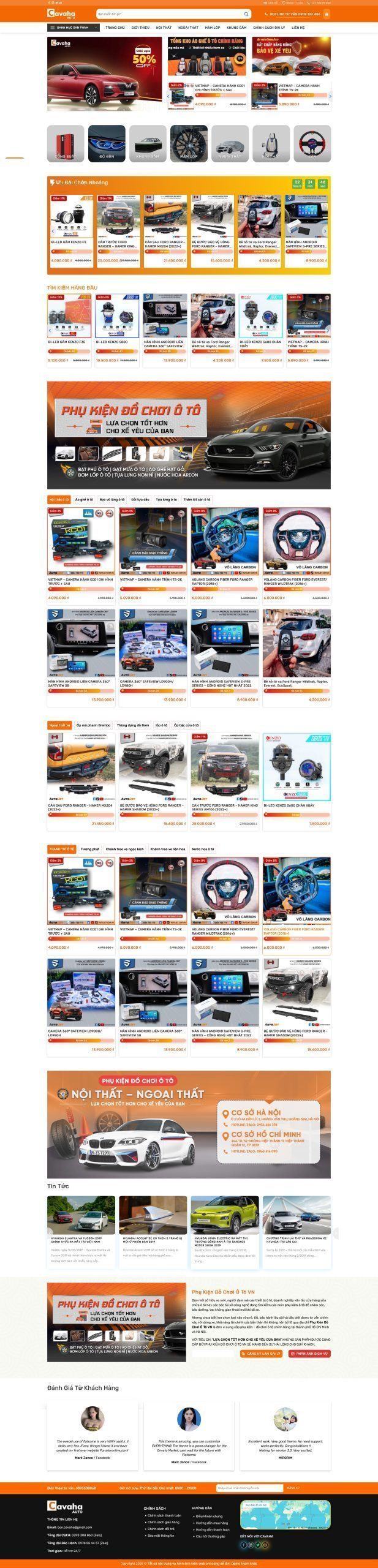 Mẫu Website Bán Đồ Chơi Xe Hơi 4 - Phụ Kiện Ô Tô - Cài Đặt Sẵn
