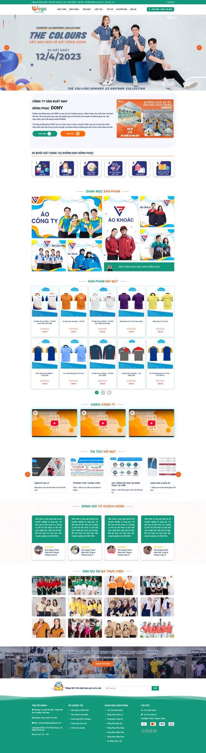 Mẫu Website Công Ty May Mặc Đồng Phục 4 - Sản Xuất May Mặc - Cài Đặt Sẵn
