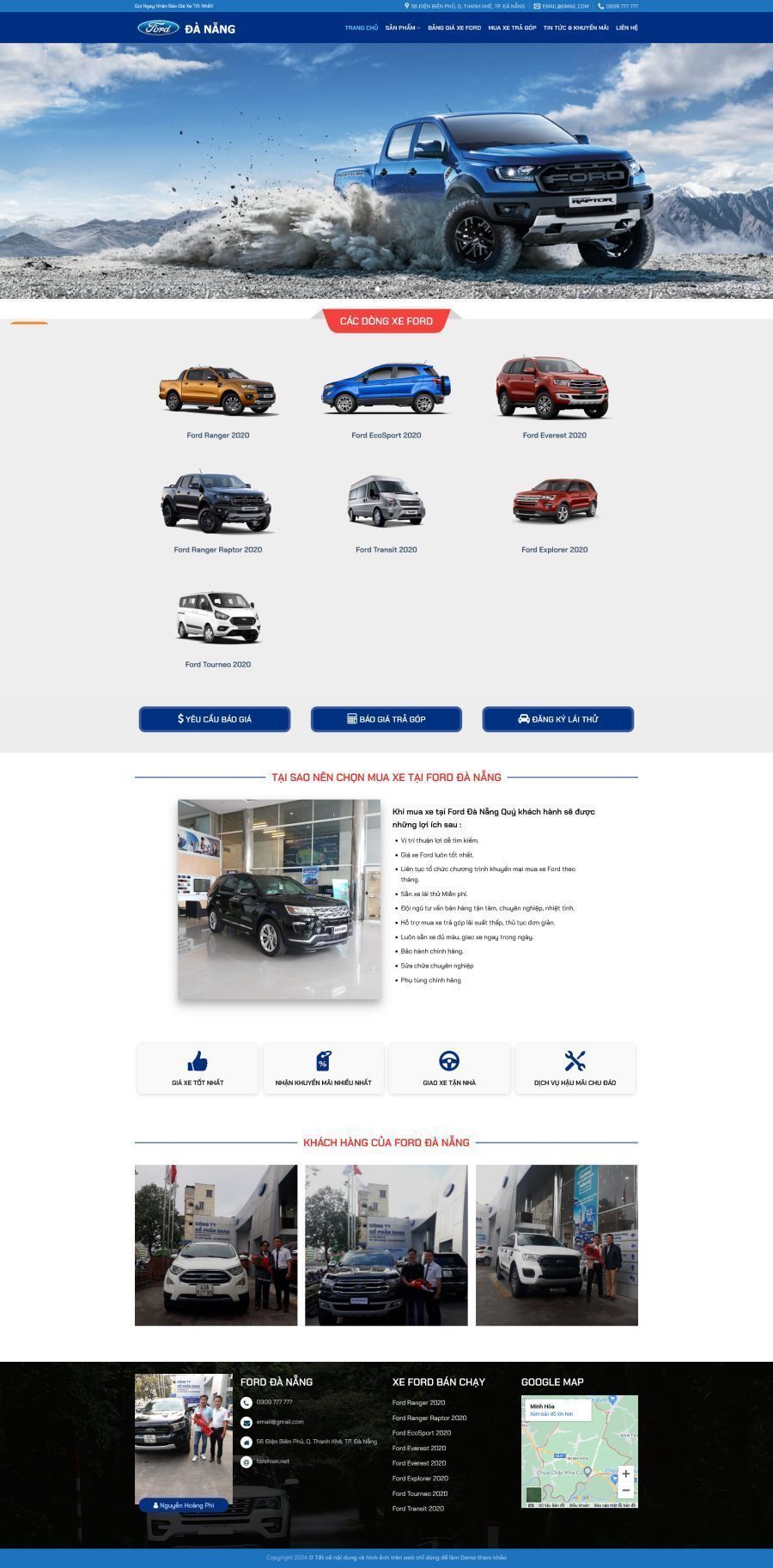 Mẫu Website Showroom Ô Tô F - Mua Bán Xe - Cài Đặt Sẵn