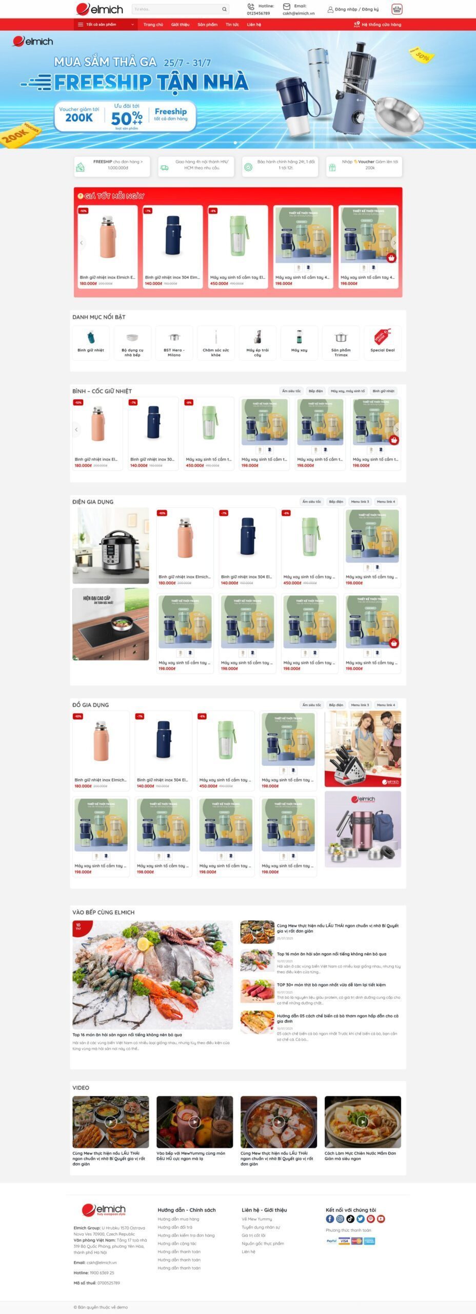 Mẫu Website Bán Đồ Gia Dụng 7 - Shop Online - Cài Đặt Sẵn