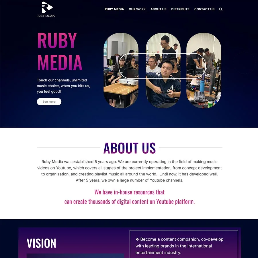 Mẫu Website Công Ty Media Network - Truyền Thông - Cài Đặt Sẵn