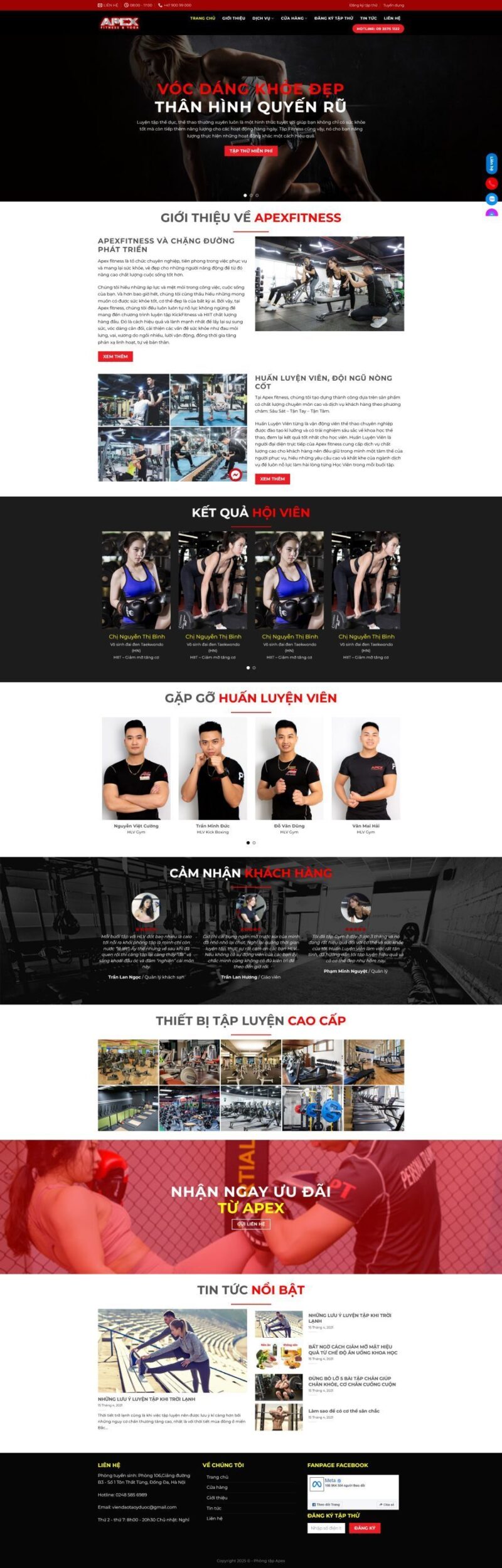 Mẫu Website Phòng Tập Gym 6 - Fitness Thể Hình - Cài Đặt Sẵn