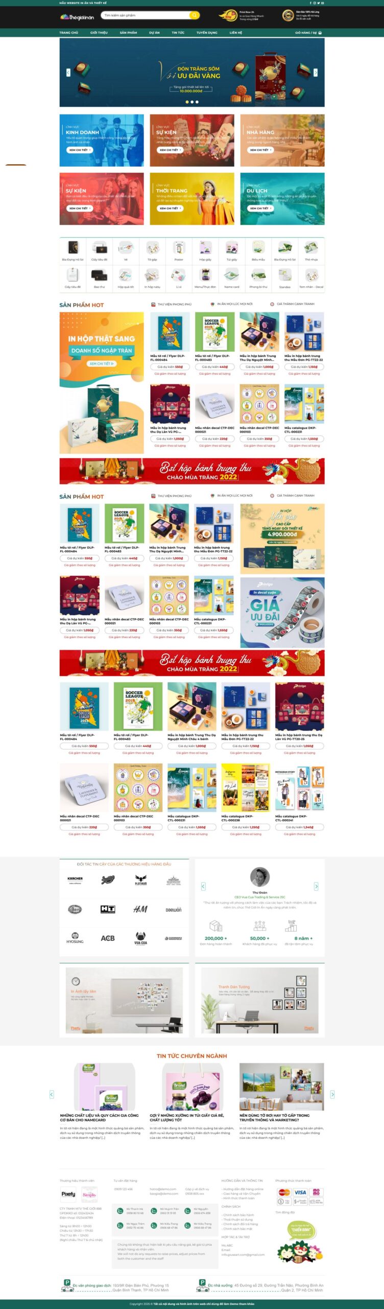 Mẫu Website Công Ty In Ấn 8 - In Bao Bì Quảng Cáo - Cài Đặt Sẵn